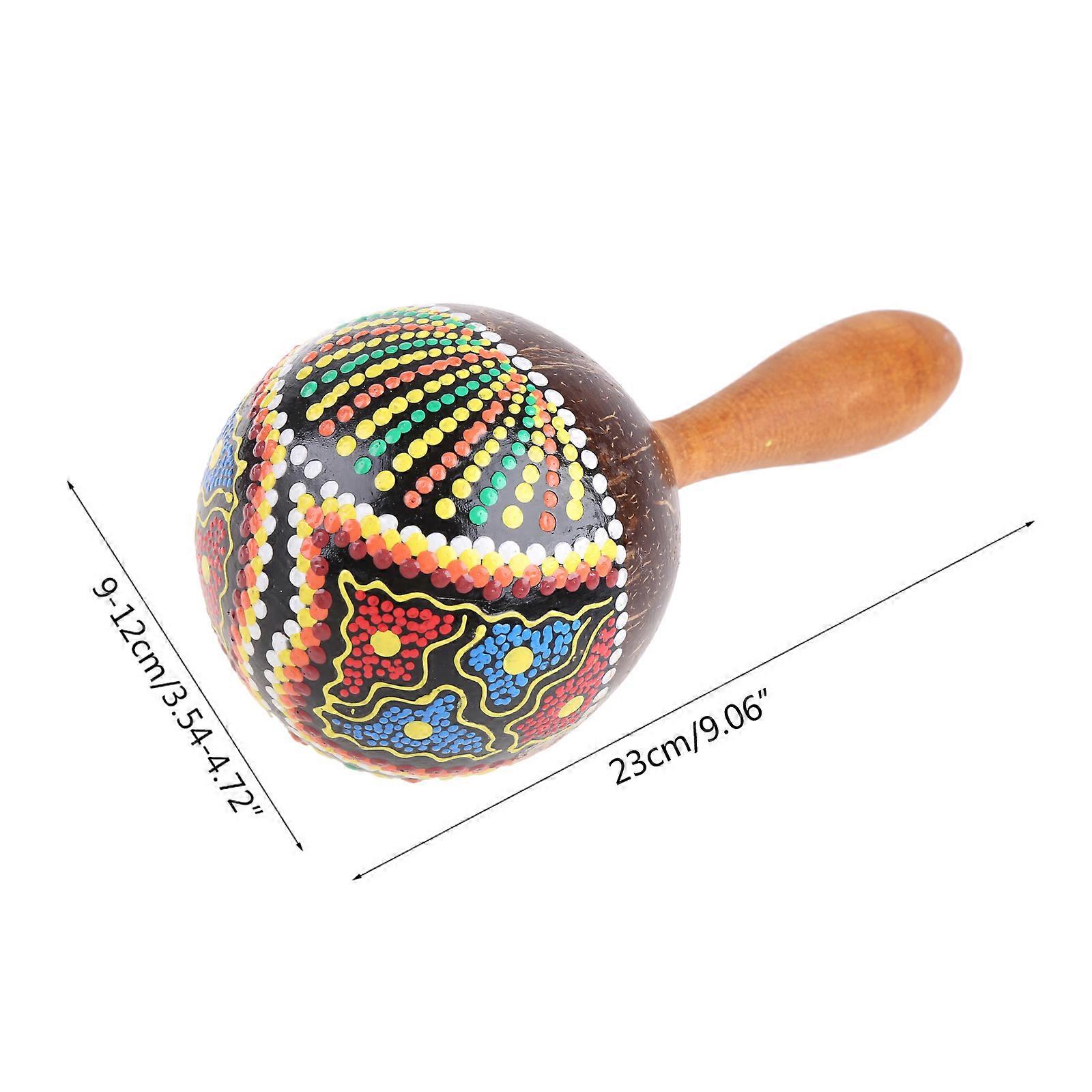 Coconut for Shell Sand Hammer Shaker Hand Rattle Percussion Musical Instrument Sand Hammer Percussion Toy Orff Instrumen Multicolor