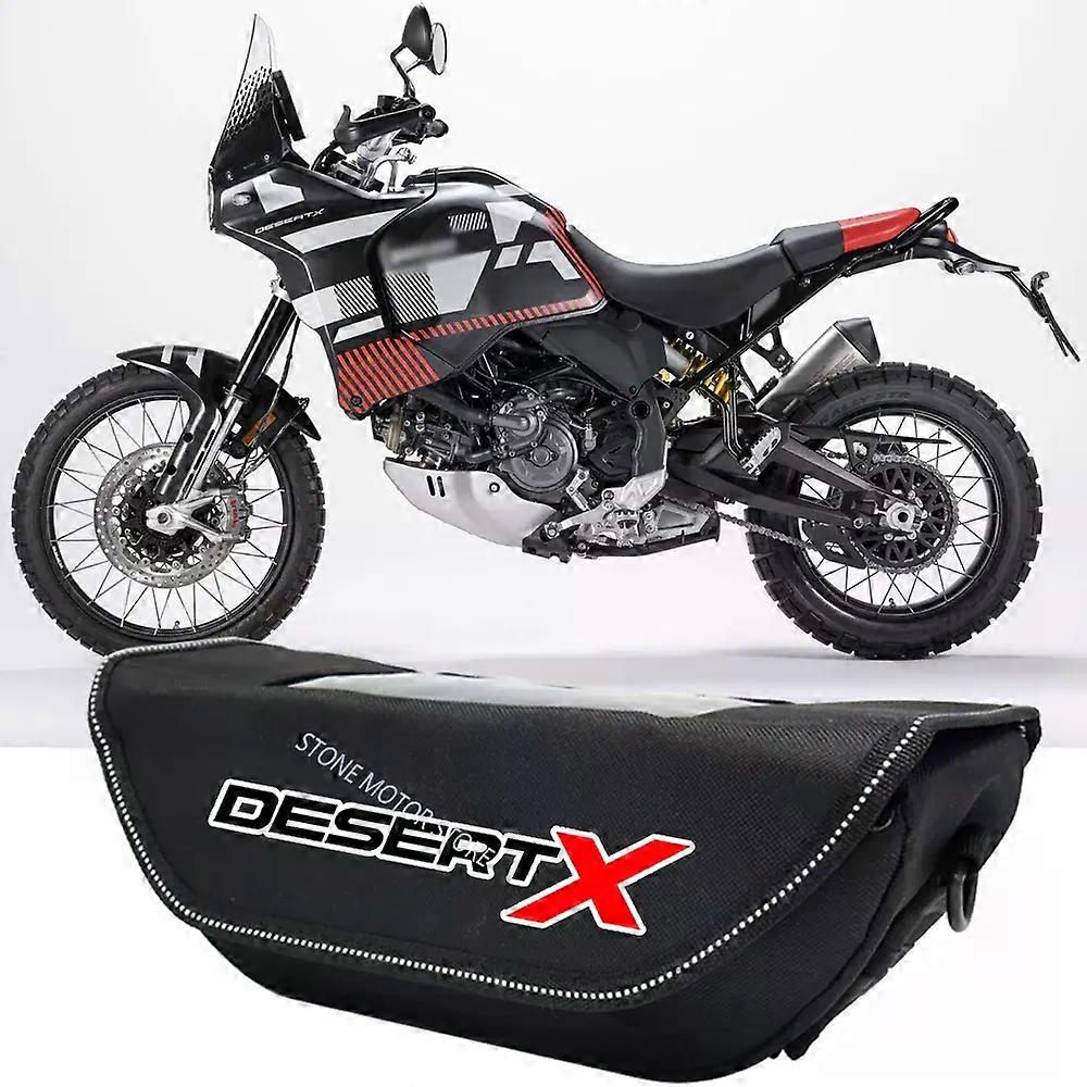For Ducati DesertX Desert X 2022 2023 2024 Motorcycle Handlebar bag Desert X waterproof  travel navigation handlebar bag-Black