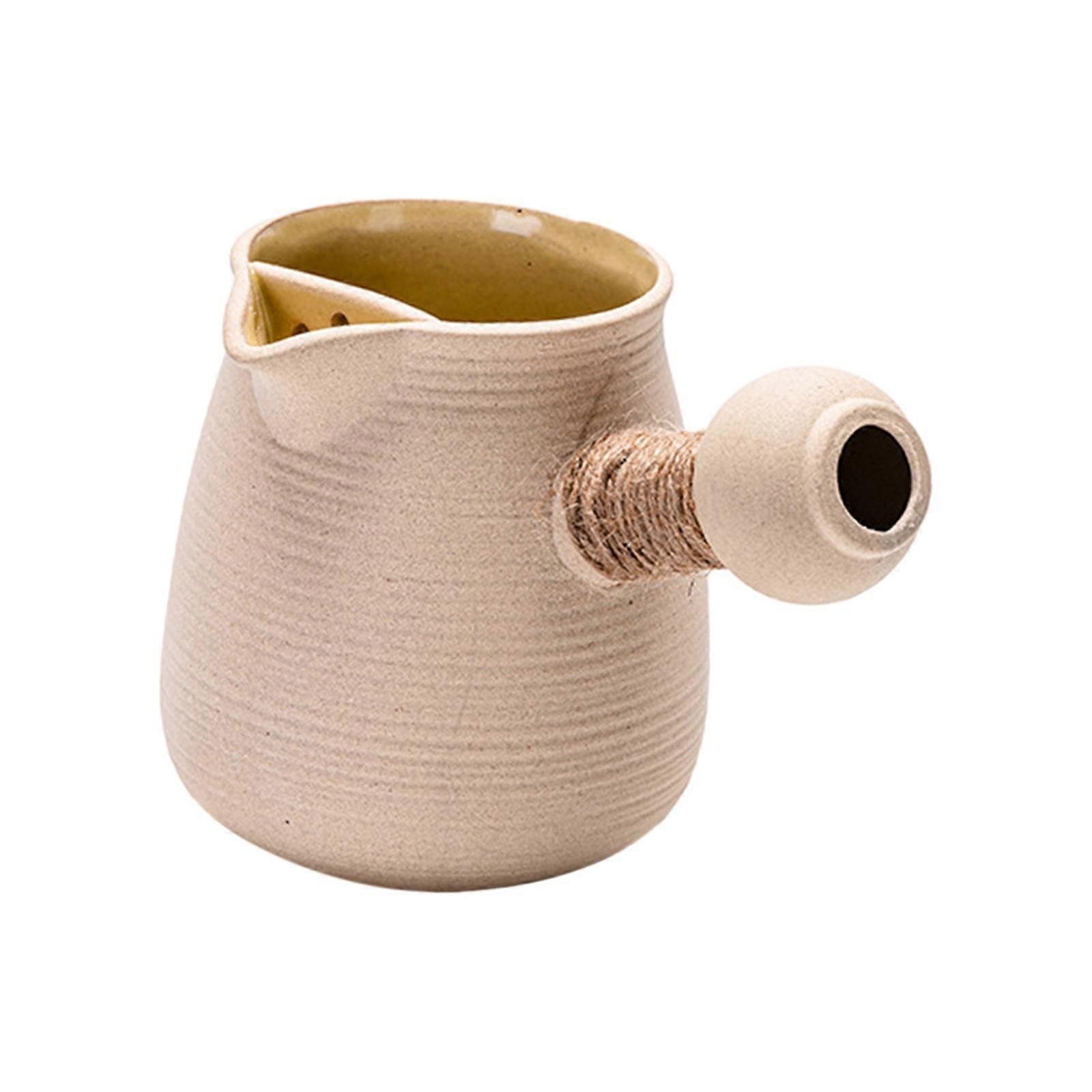 Ceramic Teapot Tea Maker Loose Leaf Tea Pot with Tea Filter with Rope Wrapped