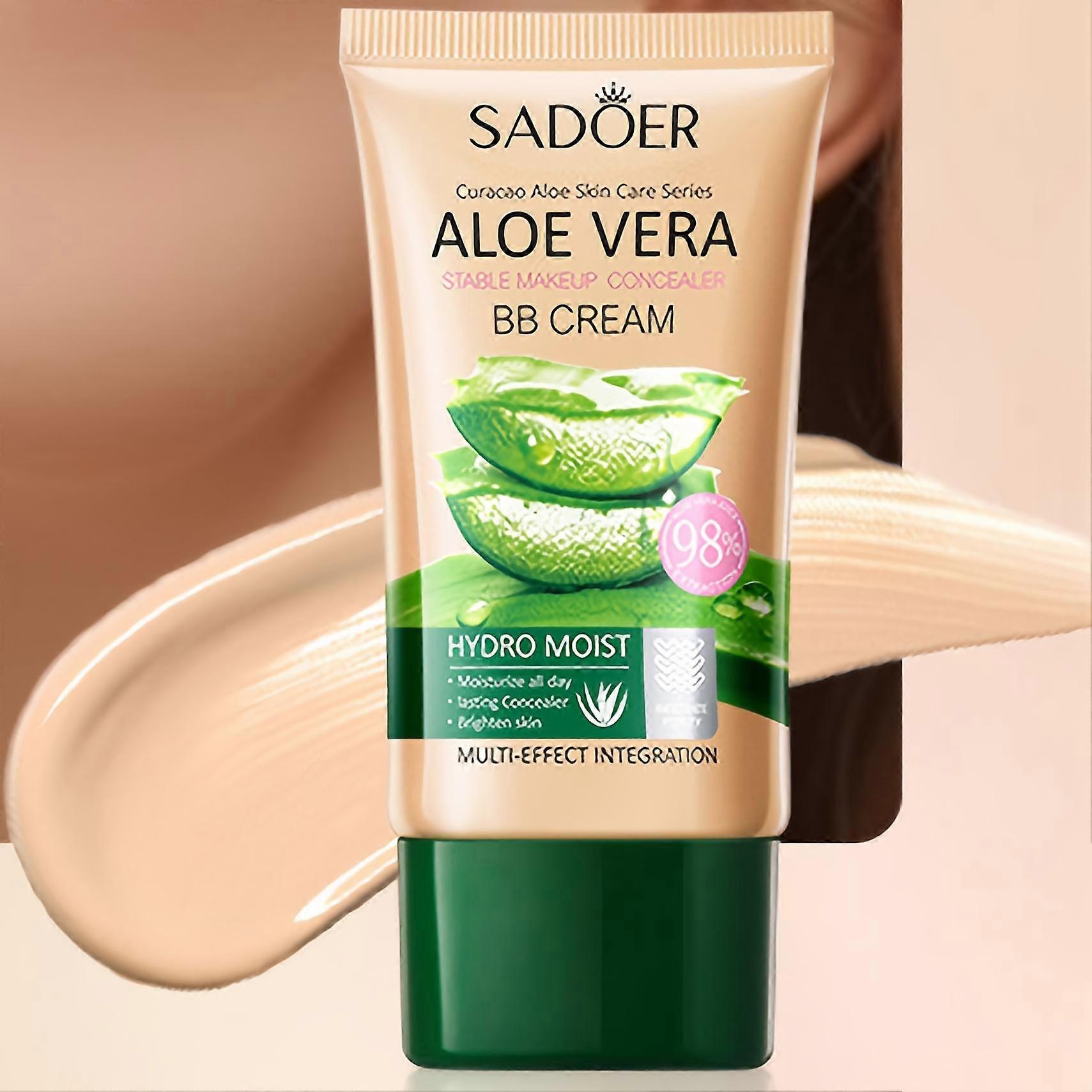 Aloe Vera BB Cream - Hydrating & Concealing Foundation Waterproof Lightweight Coverage for All Skin Types Moisturizing Formula with Aloe Extract