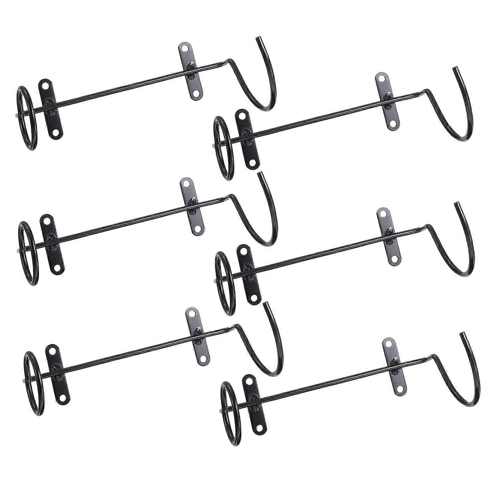 6pcs Red Wine Racks Iron Wall Hanging Display Racks Black