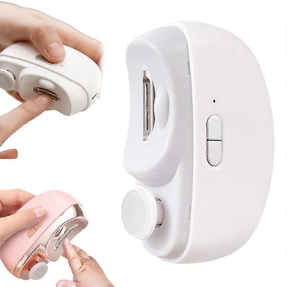 3 in 1 Automatic Electric Nail Clipper with Polishing, Safe Nail Trimmer, TwoSpeed Adjustment (White)
