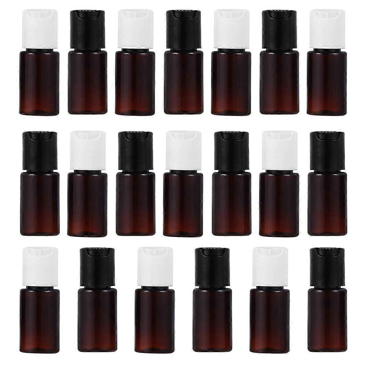 Small Travel Bottles 20Pcs 10ml Brown Refillable Bottle for Shampoo Cream Lotion Portable Liquid Storage