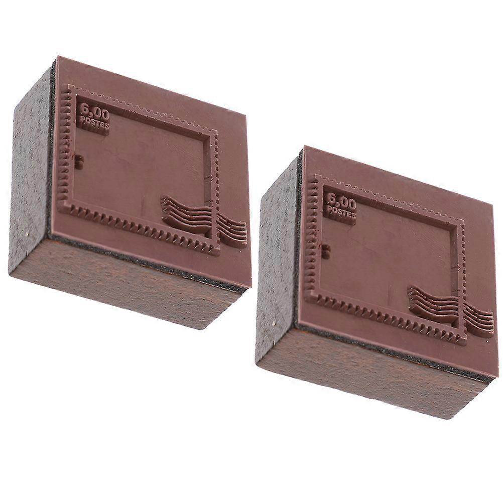 Craft Stamps For Card Making Rectangular Wood Stamp Scrapbook Decorative Stamp 2Pcs