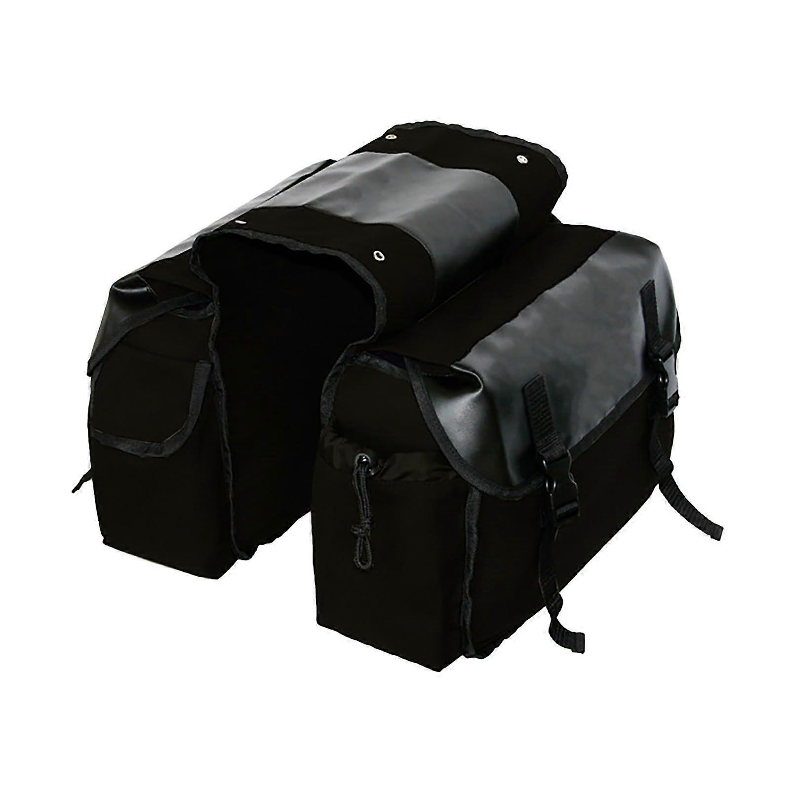 Bag rear bag pannier bag large capacity waterproof bag saddle bag for food black one size