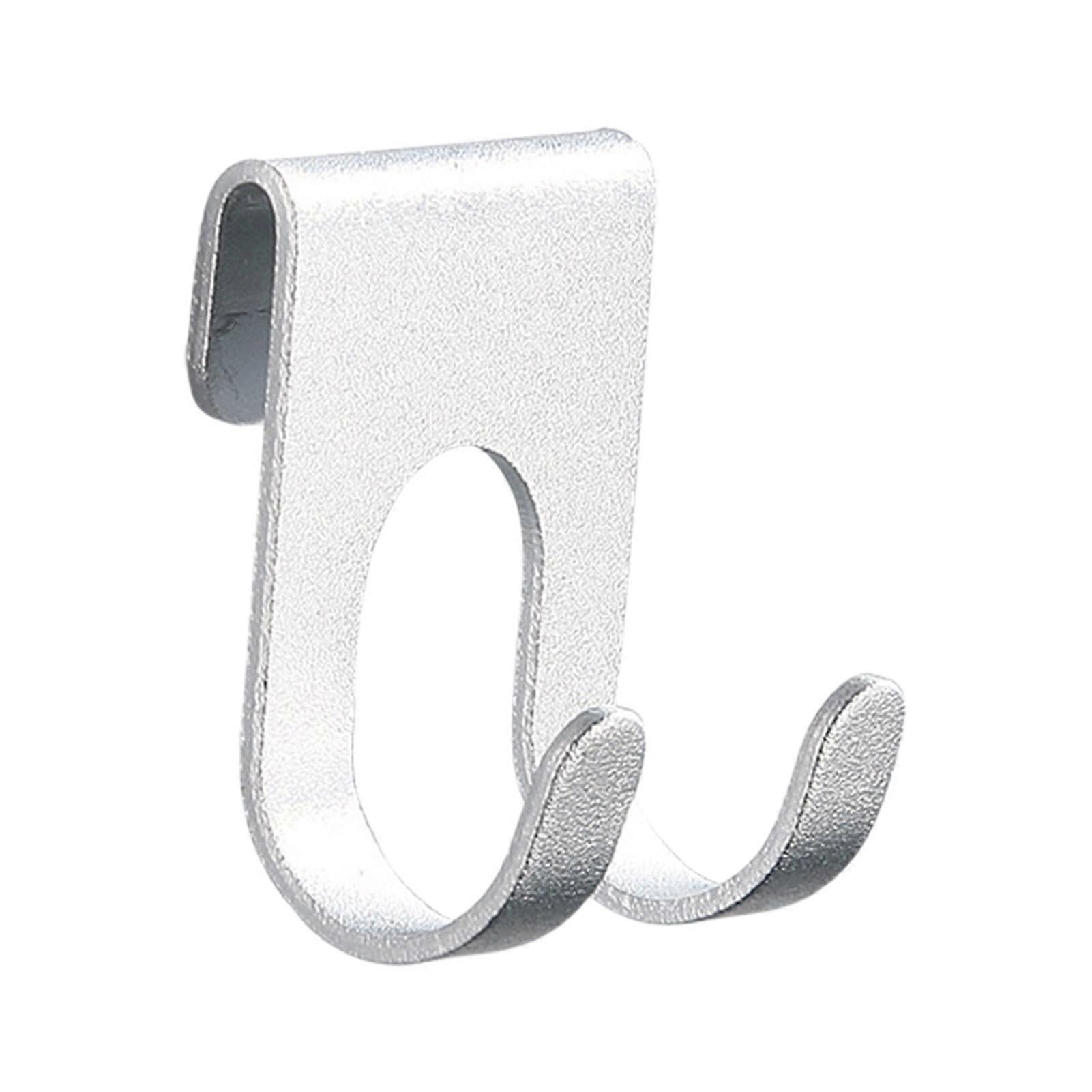 Shower Hooks - Sturdy Multifunctional Double Hooks for Bathroom, Silver and Black Towel Hooks, Durable Design