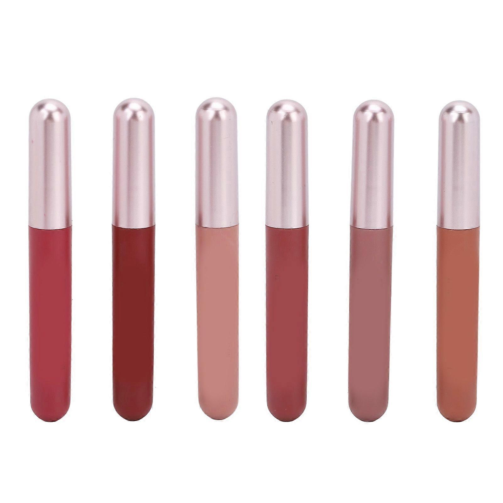 2025 Latest Model 6pcs Matte Lip Gloss Sets 2.5ml Moisturizing Nonstick Cup Li...