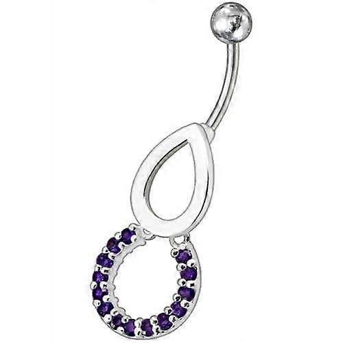 Pear Jewelled Fancy Round Dangling Belly Ring