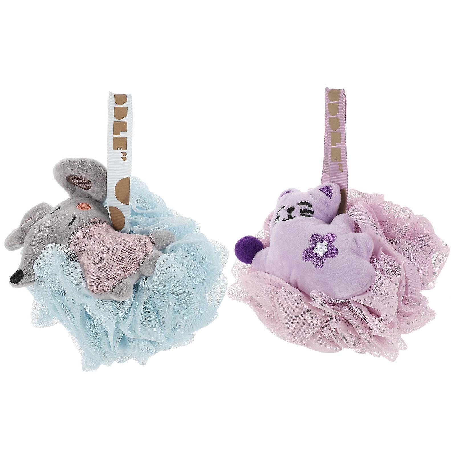 Shower Body Scrubber Exfoliating Loofah Sponge Balls Durable PE Mesh Bath Pouf Fast Drip Drying Rope Skin Cleaning Tool