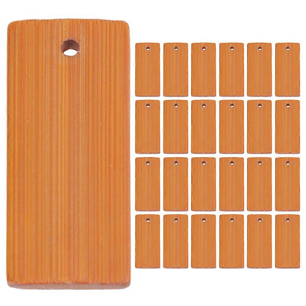 25PCS Bamboo Chip Keychain Pendants, Blank DIY Keyrings for Crafts, Sturdy Bamboo with Hanging Loop for Personalization and Unique Decor