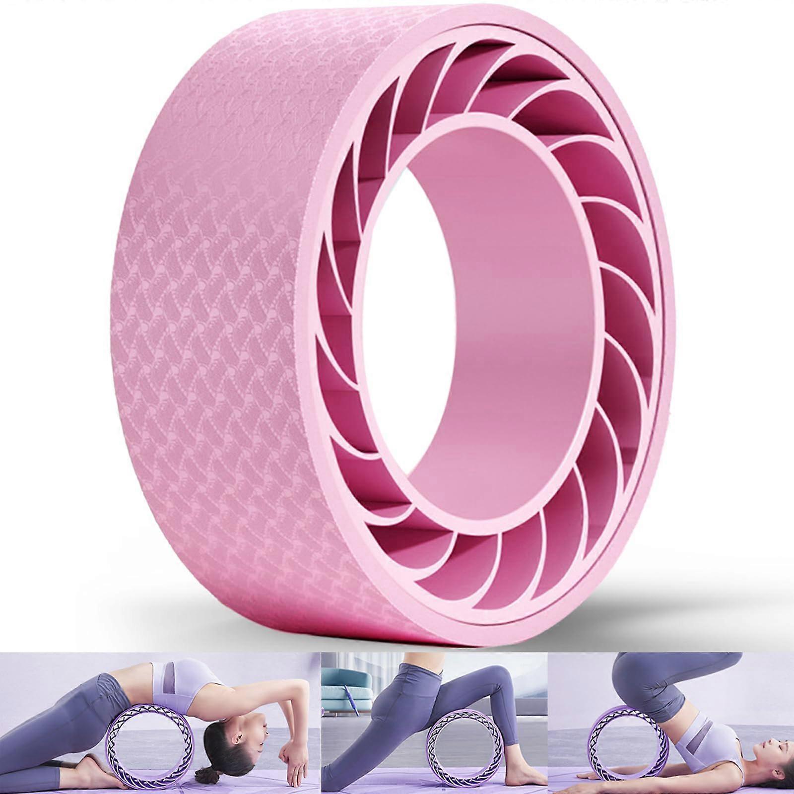 Yoga Rings Back Roller for Yoga Wheel - Large Foam Padded Back Stretcher for Spine Alignment, Balance, and Stretching