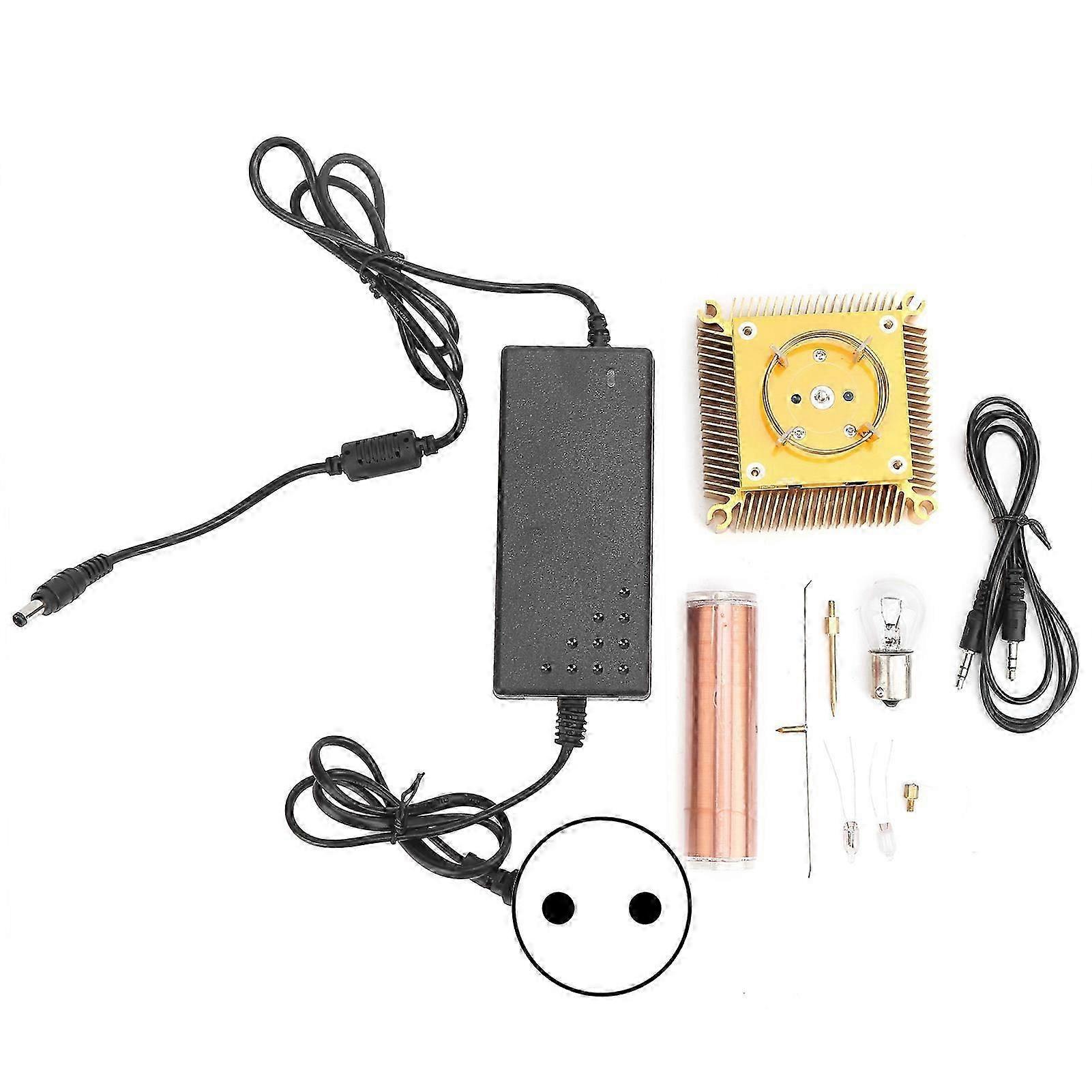 Music Coils Brass Golden Experiment Module with Light CPU Radiator Base 100?240VEU Plug