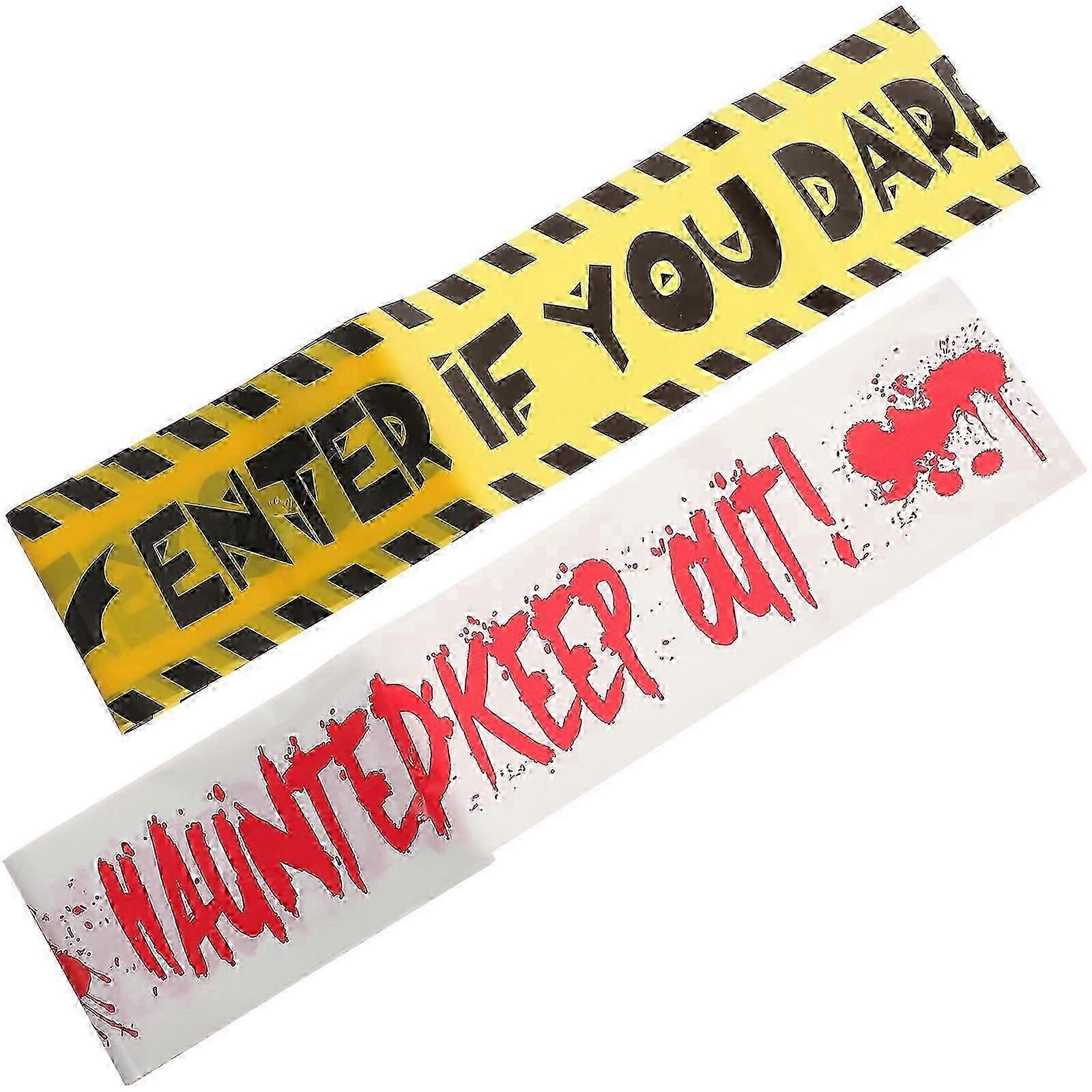 2 قطعة هالوين الحذر الأشرطة خطوط التحذير الحاجز الشريط حزب الديكور