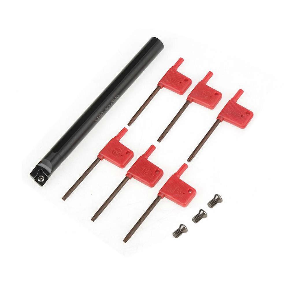 1 pcs S16Q-SCLCR09 Boring Bar CNC Turning Tool Holder + 6pcs T15 Wrenchs+ 3pcs M4*8 Screw