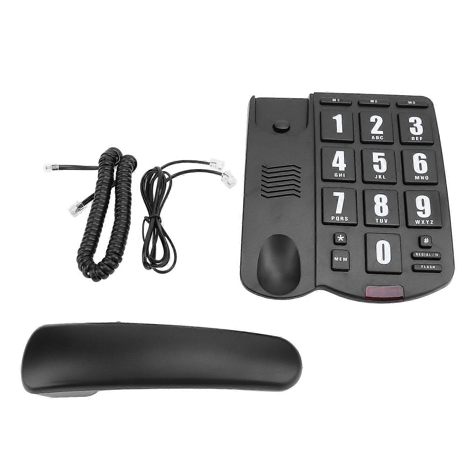 Téléphone fixe filaire à gros boutons, numérotation rapide, volume réglable, montage mural, pour personnes âgées