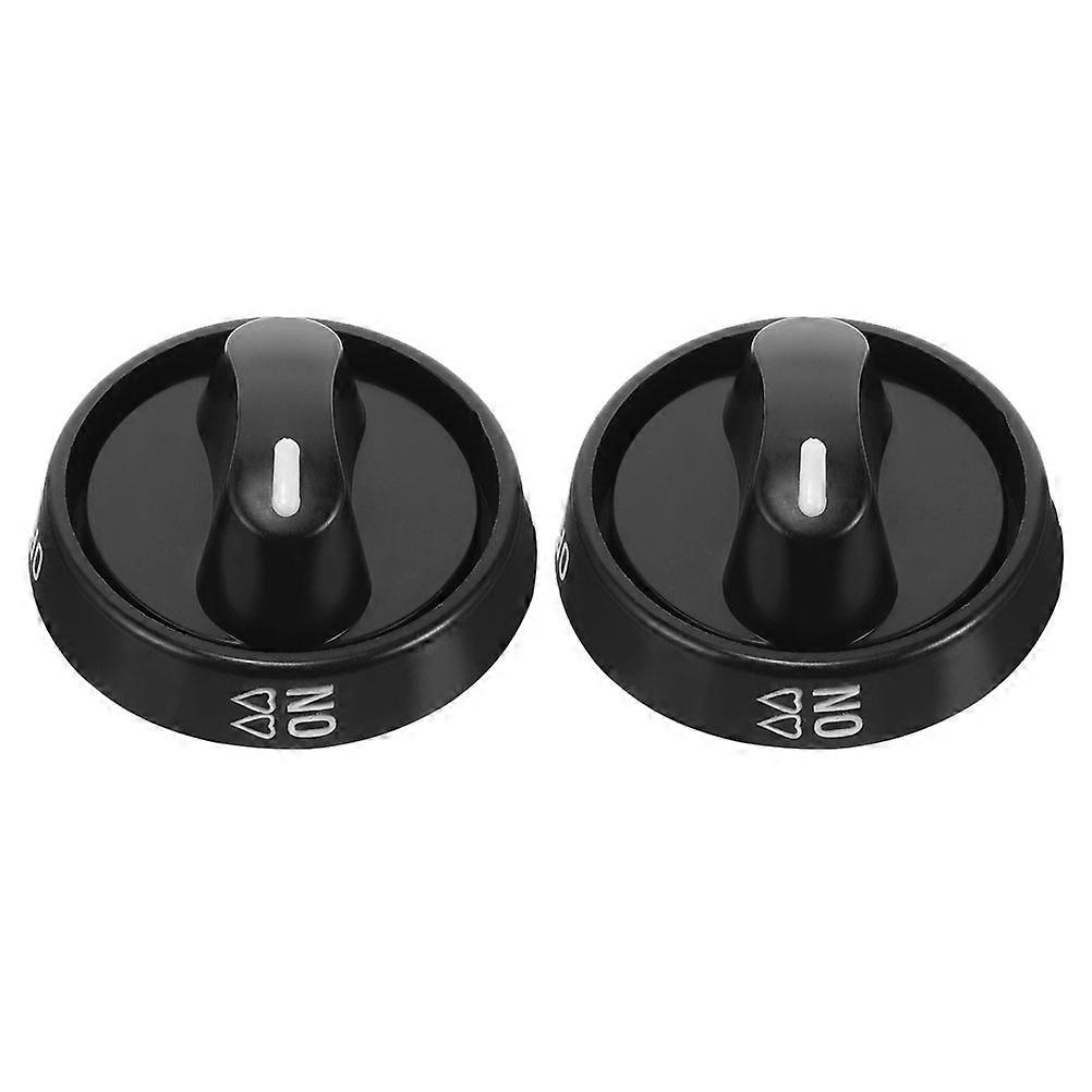 Gas Stove Knobs Universal Design For Kitchen Cookers Black Plastic Control Flame Intensity Adjustment 2Pcs