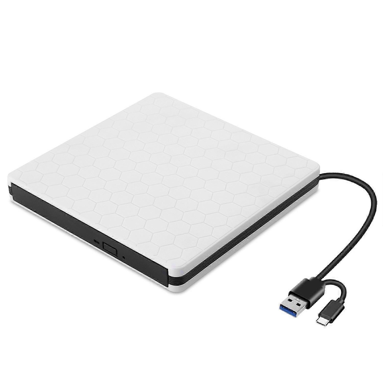 External CD DVD Drive, Portable Type C & USB 3.0 CD-RW DVD-R Combo Burner Player (Black), computer accessory.