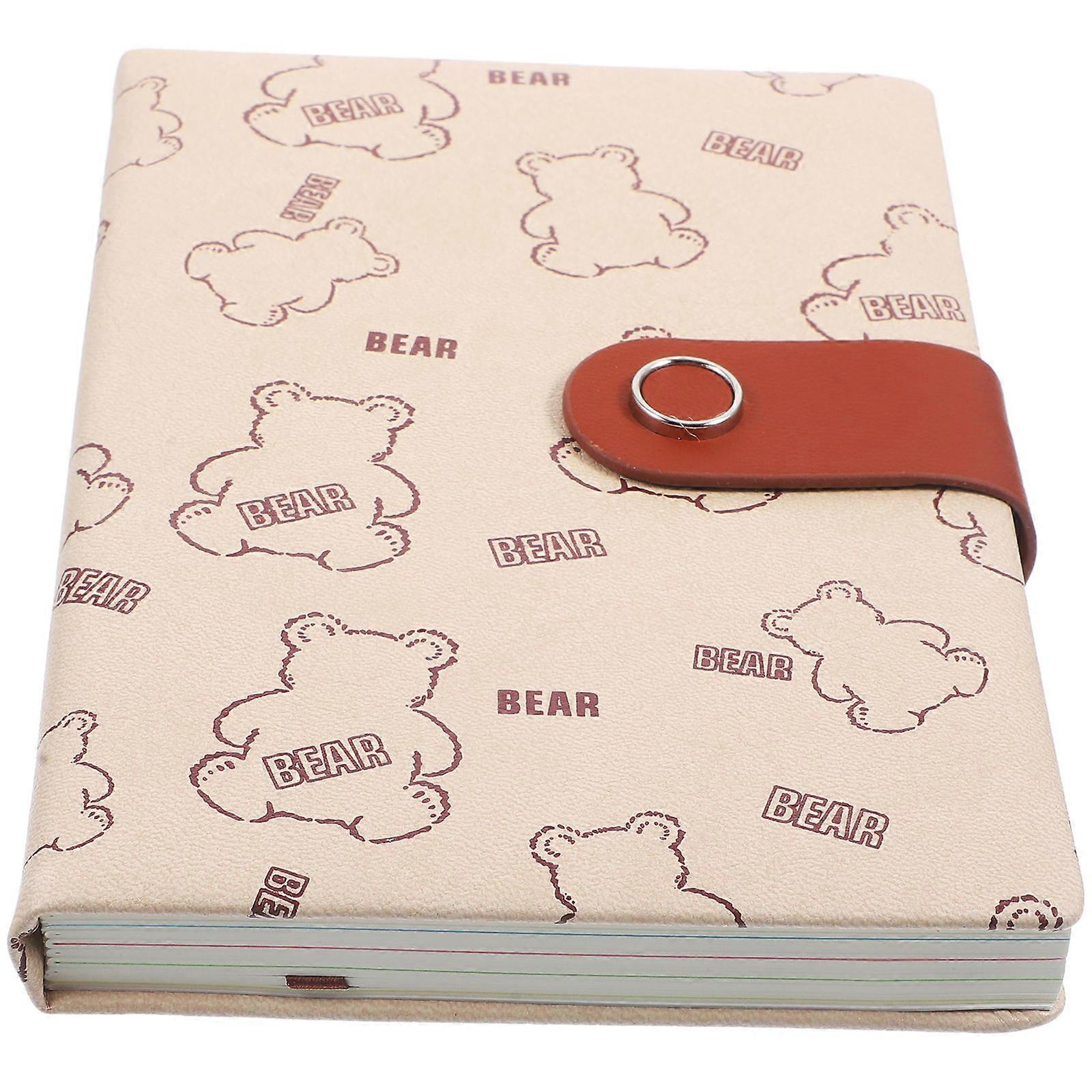 Work Notebook Portable Bear Pattern B6 Notebook Scheduling Schedule Use Brown 1Set