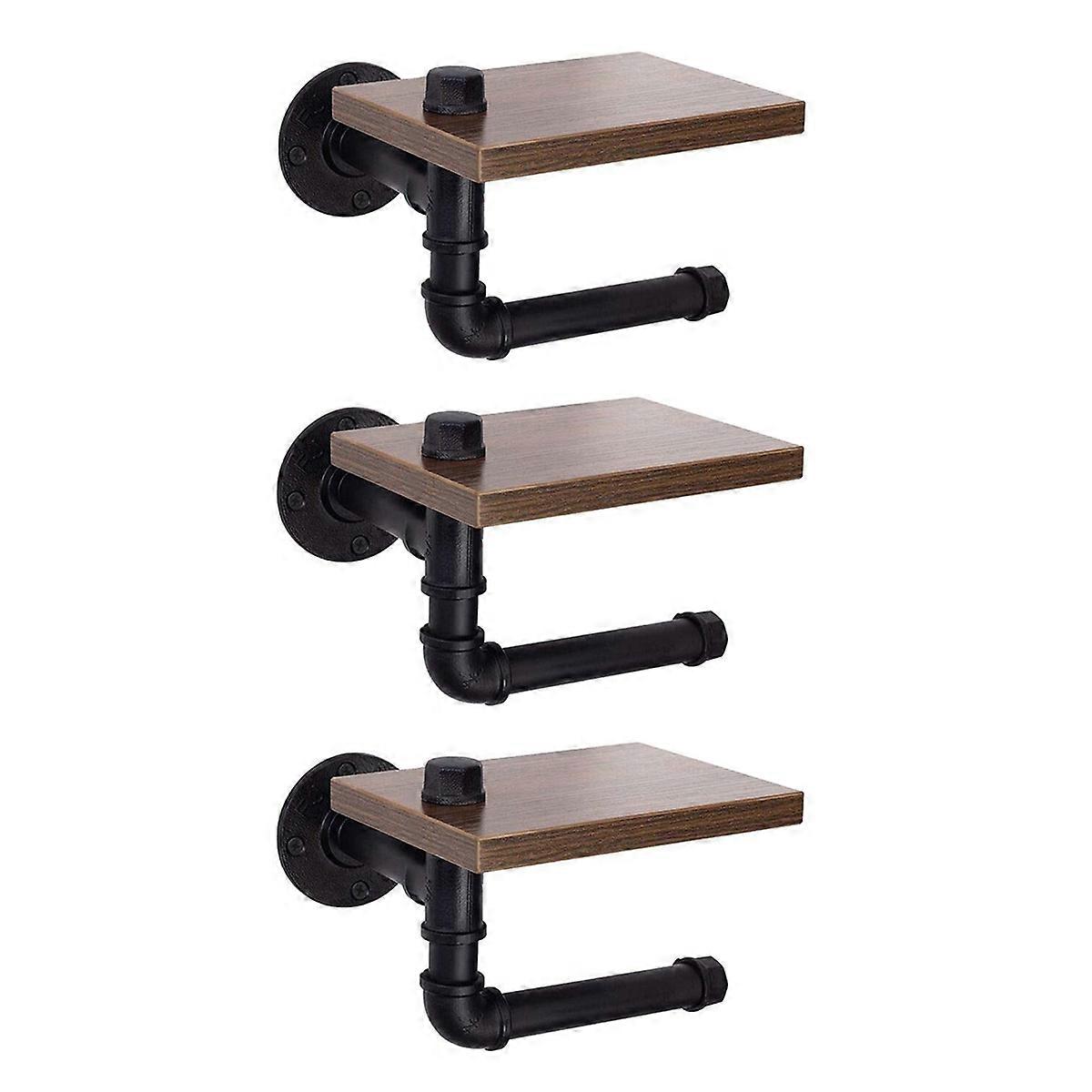 Rustic Industrial Toilet Paper Roll Holder,Pipe Floating Holder,B