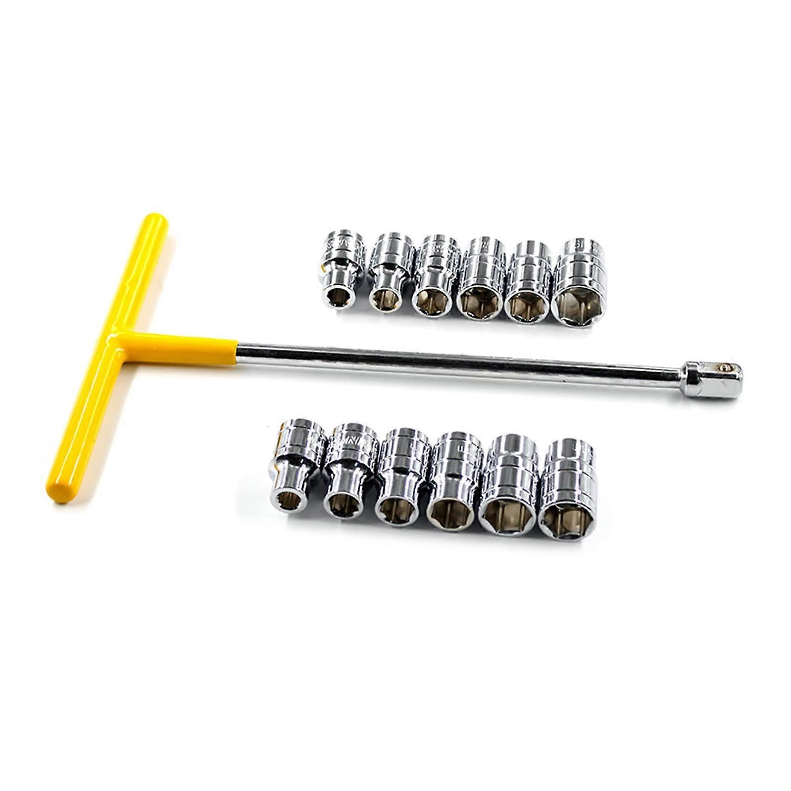 T-Handle Hex Key Set With 12 Sockets 8-19 mm Durable For Automotive Use Vehicle Maintenance
