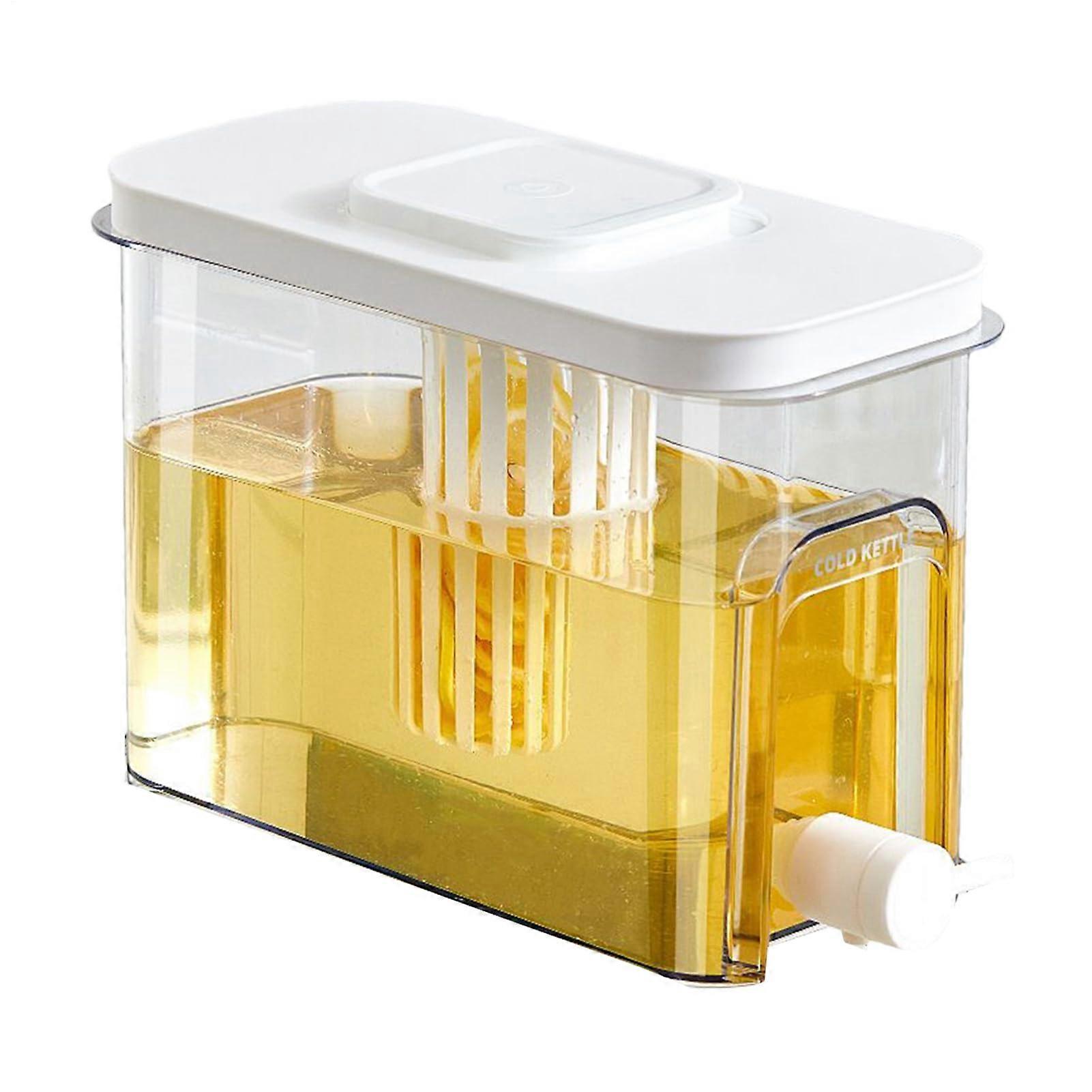 drink dispenser container with tap for hot and cold drink white