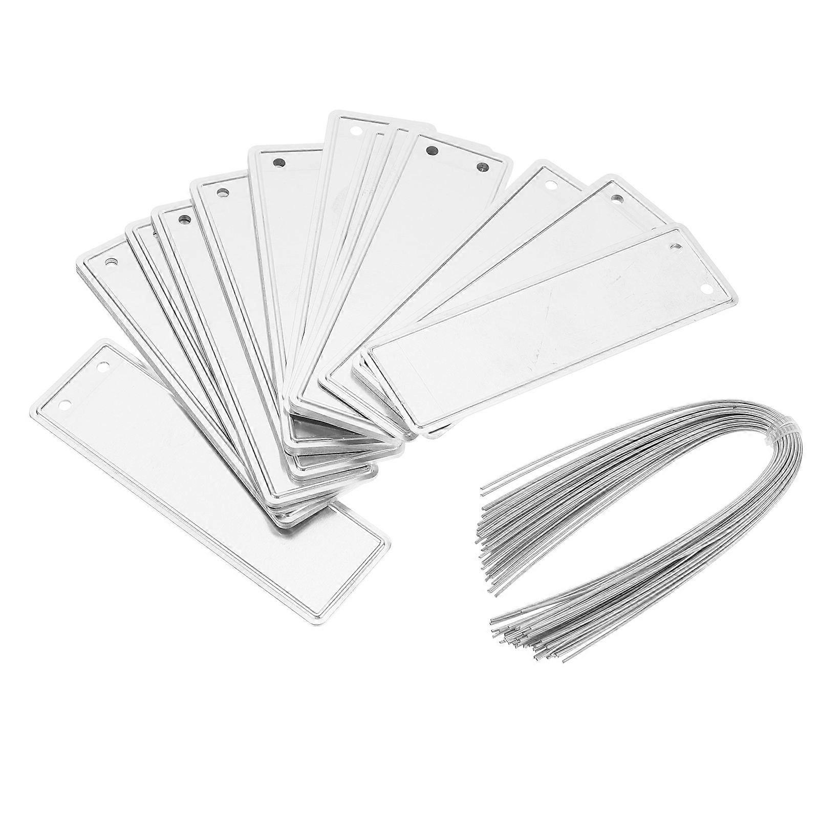 保育園ガーデンマーカーアルミニウム植物ラベル木や花のための再利用可能な金属タグ50個