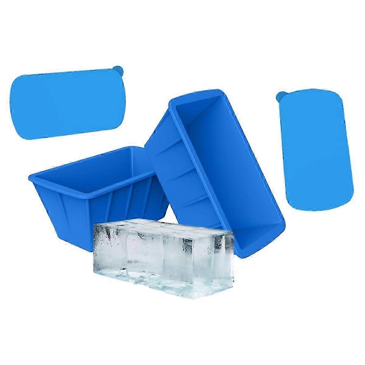 2PCS Ice Block Mold for Cold Plunge Tubs Extra Large Reusable Silicone Drink Coolers