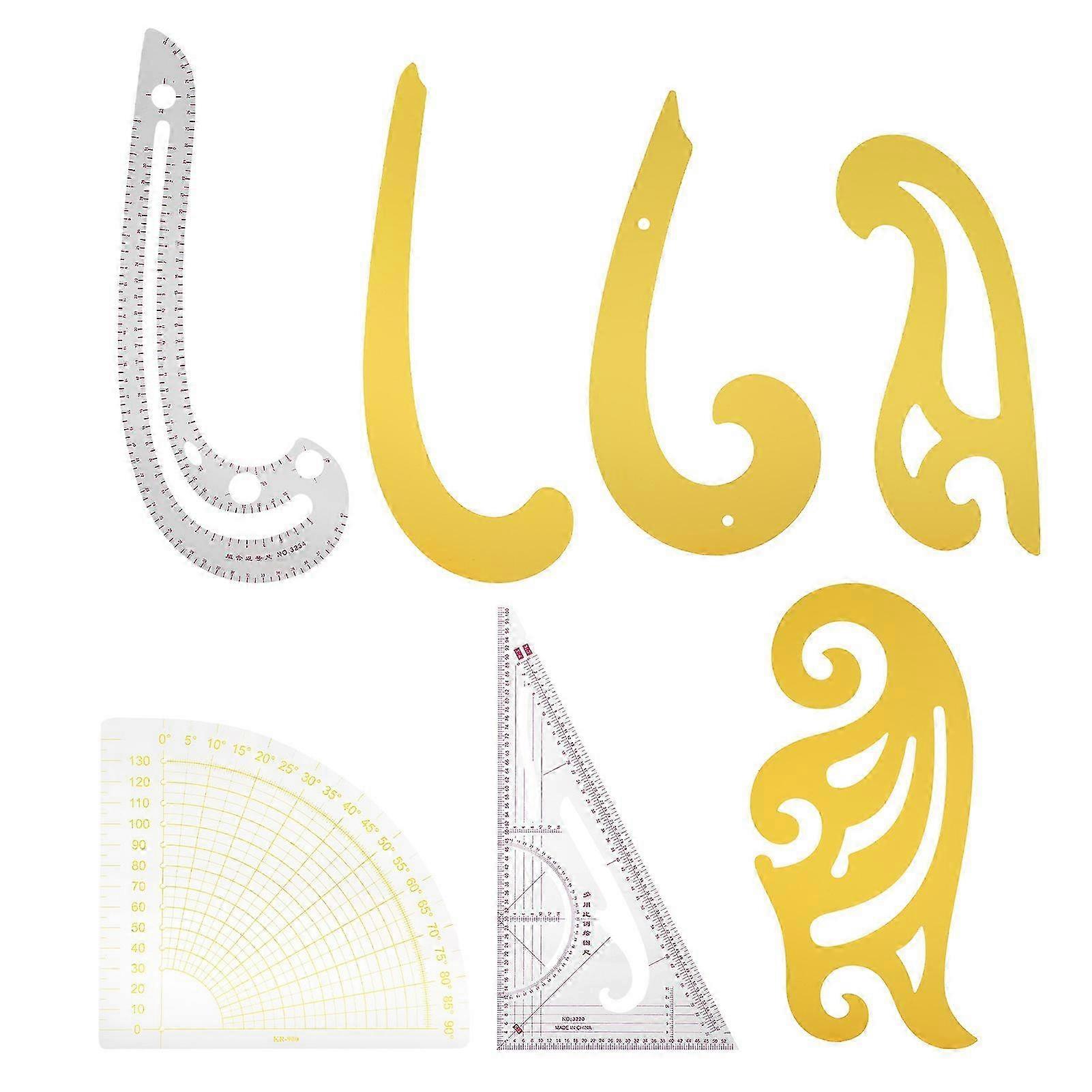 7pcs Sewing Rulers Kit French Curve Drafting Template for Costume Design