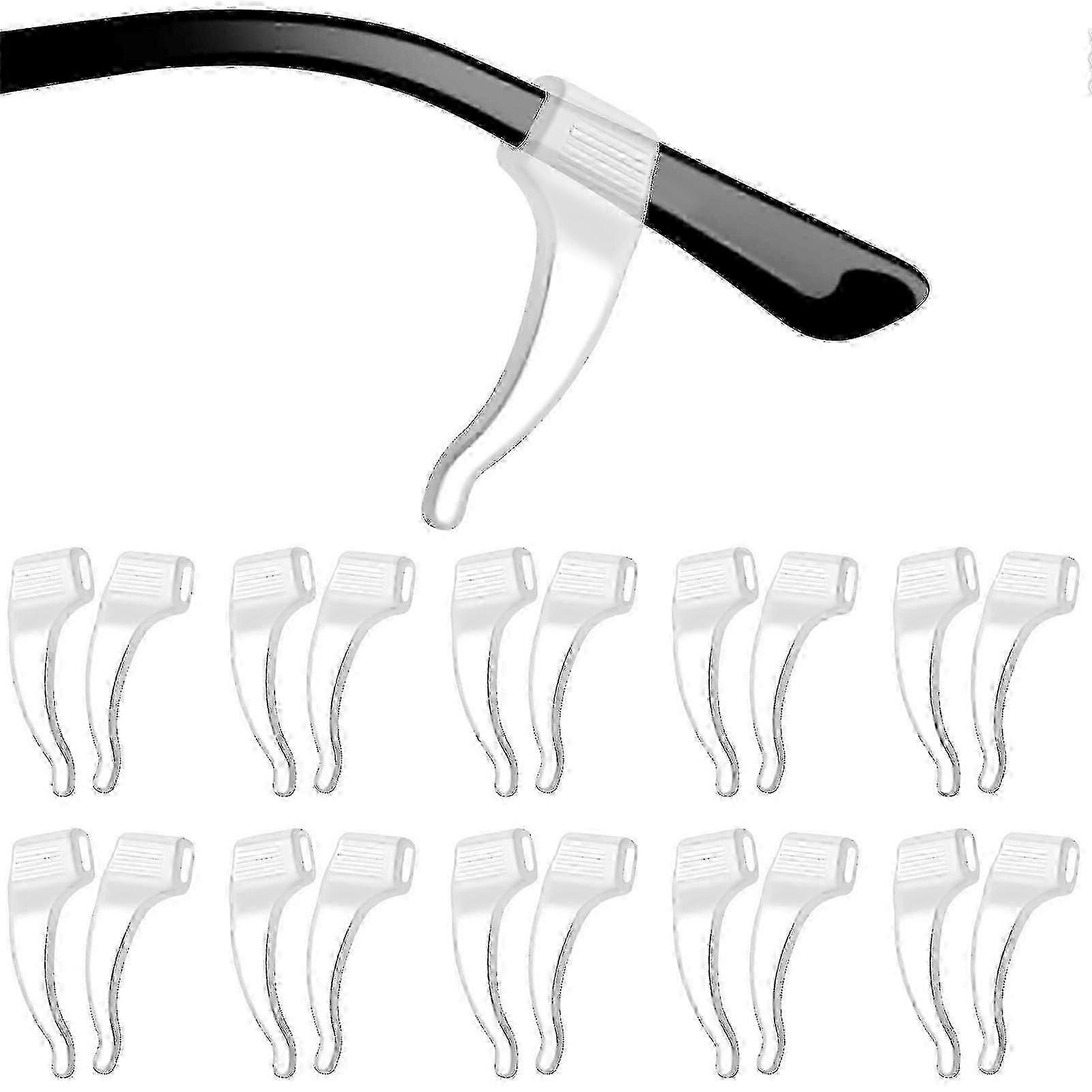 20 Pairs Non-slip Silicone Eyeglass Ear Hooks for Sunglasses and Reading Glasses