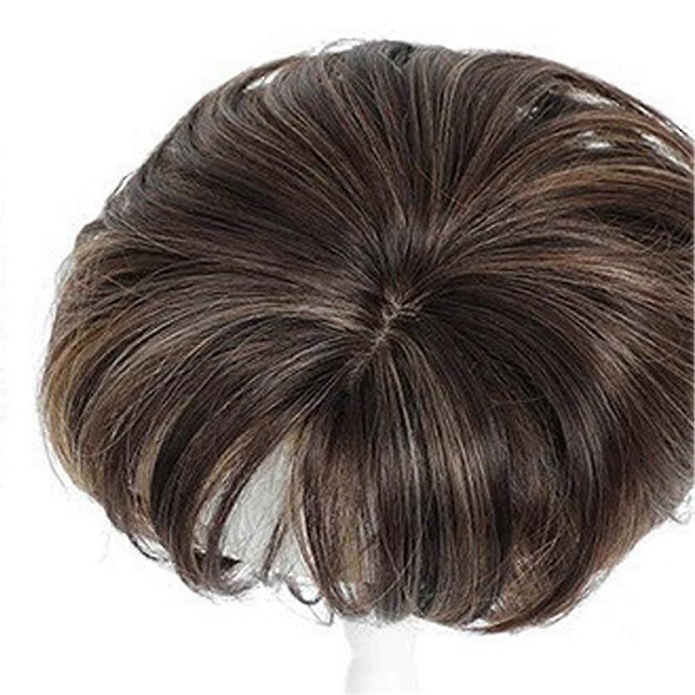 Short Hair Bald Top Wig for Men Lightweight Breathable Hair Extension for Men with Hair Loss