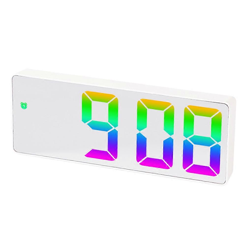 Digital Clock, Led Alarm Clock For Bedroom, Electronic Desktop Clock With Temperature Display-Style 3