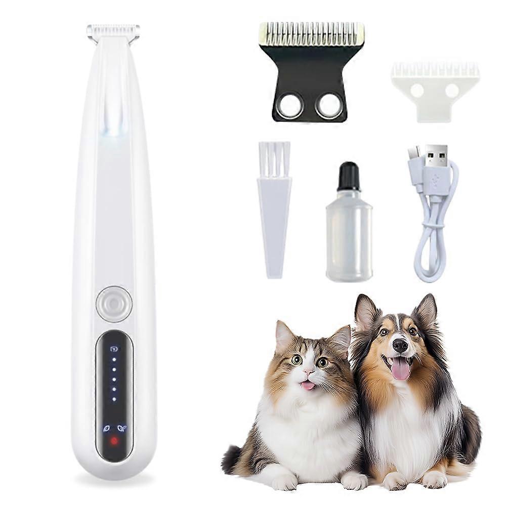 Paw Trimmer for Dogs with 2-Speed Settings and LED Light, Clipper for Paws, Ears, Face, and Body, Compatible with Cats