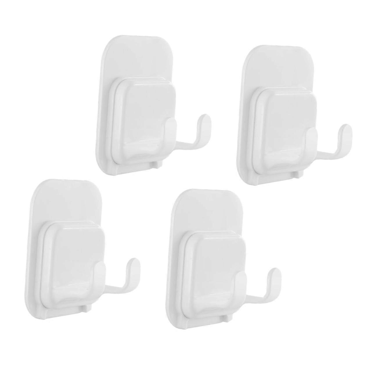 Hooks Pack Of 4 Adhesive Razor Tool Holder Wall Mount Shaver Holder Bath Hook ABS White