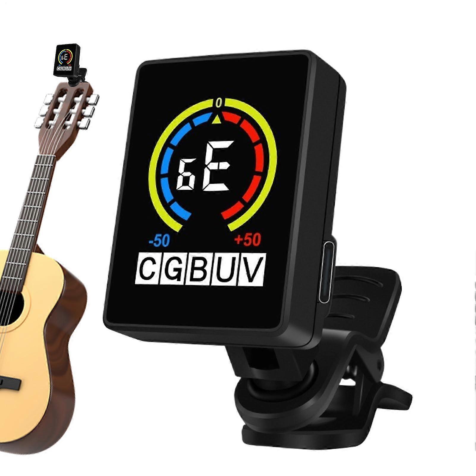 Guitar Tuner Clip-On, Precise Bass Guitar Tuner, Portable Tuning Accessory for Stage, Practice, Studio, Performance