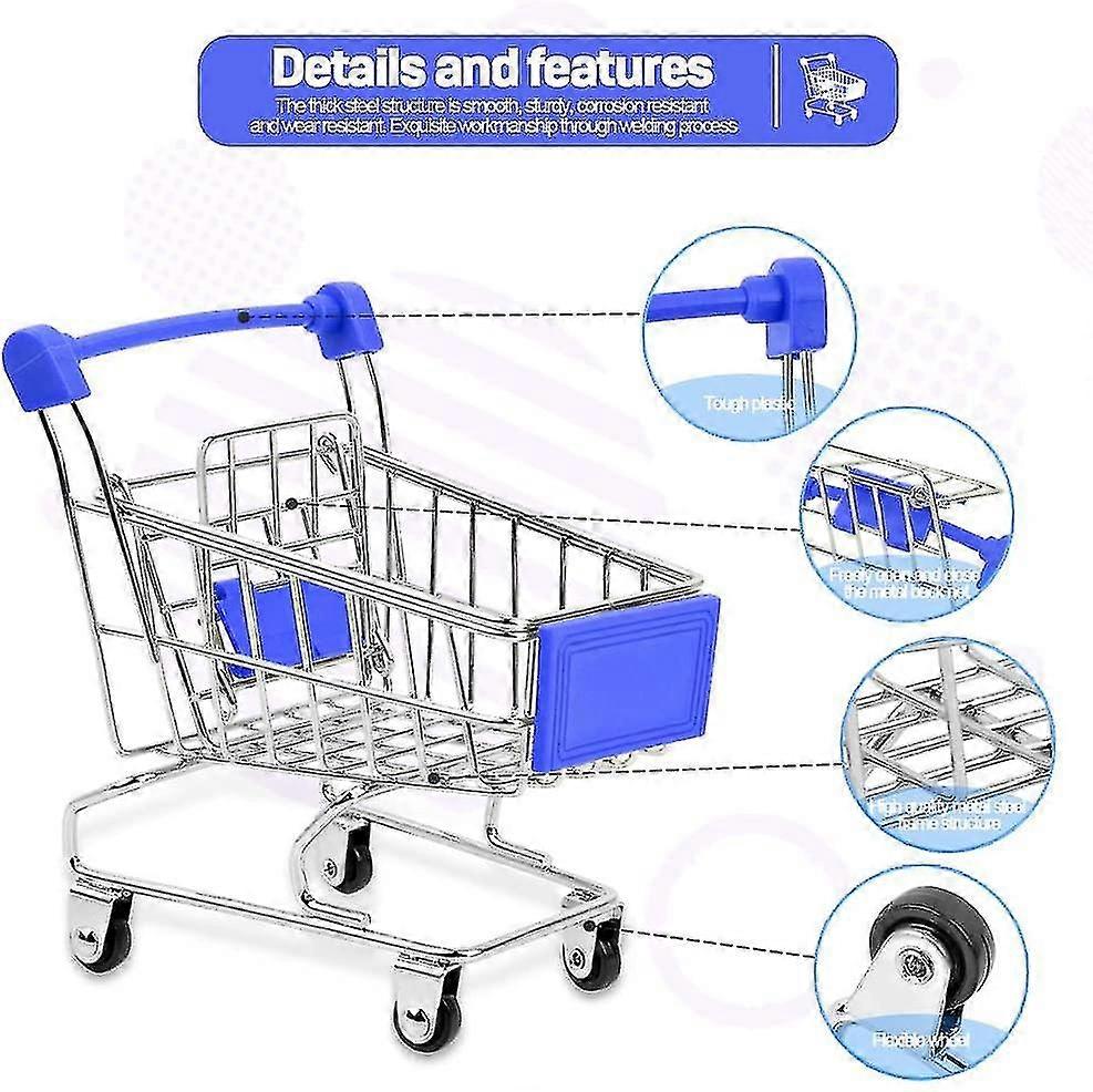 4 Pieces Mini Shopping Cart Utility Storage Toy for Various Uses