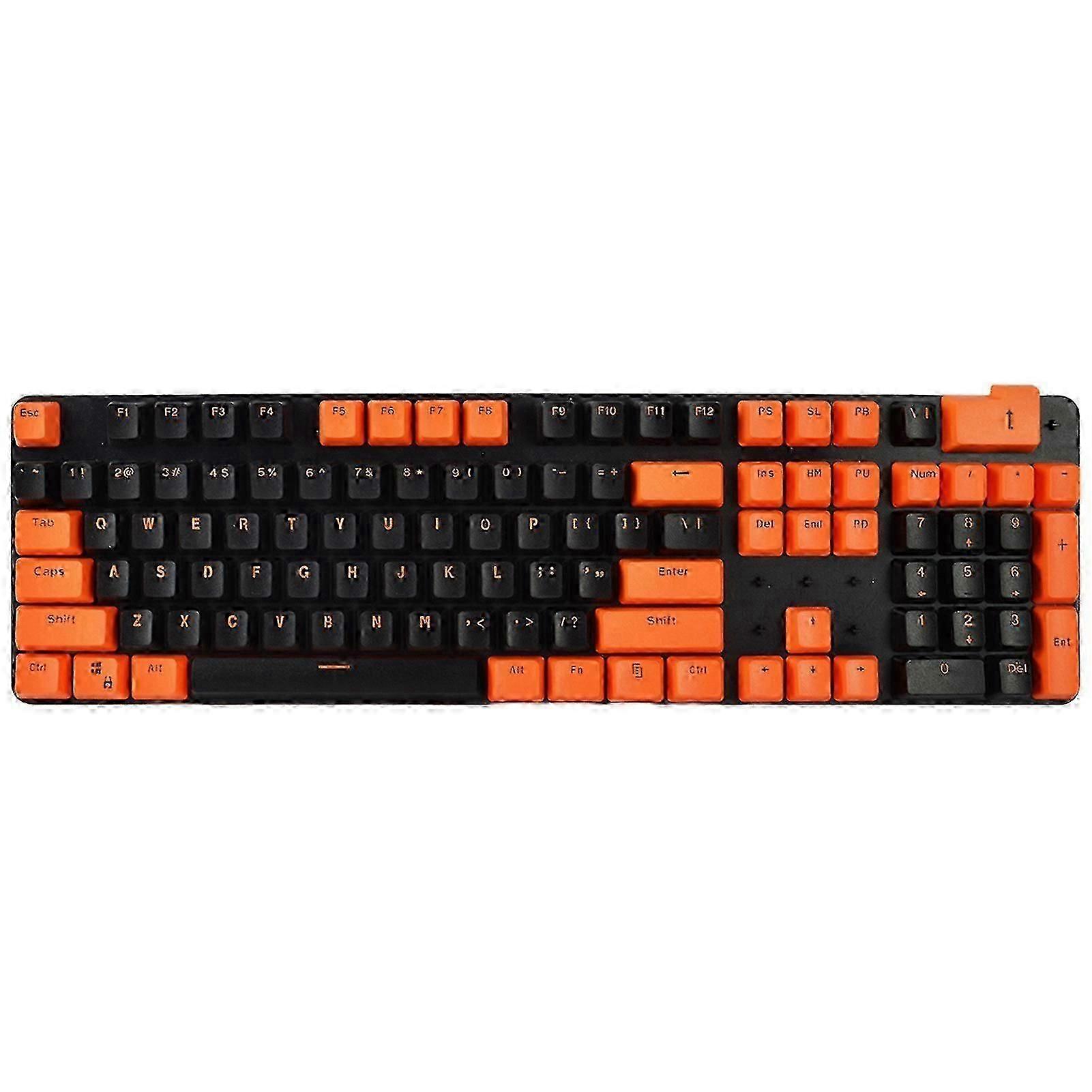104Pcs Keyboard Keycaps Ergonomic Design Bright Color Fade-Resistant Decorative PBT Mechanical Keyboards Replacement Keycaps Office Supplies
