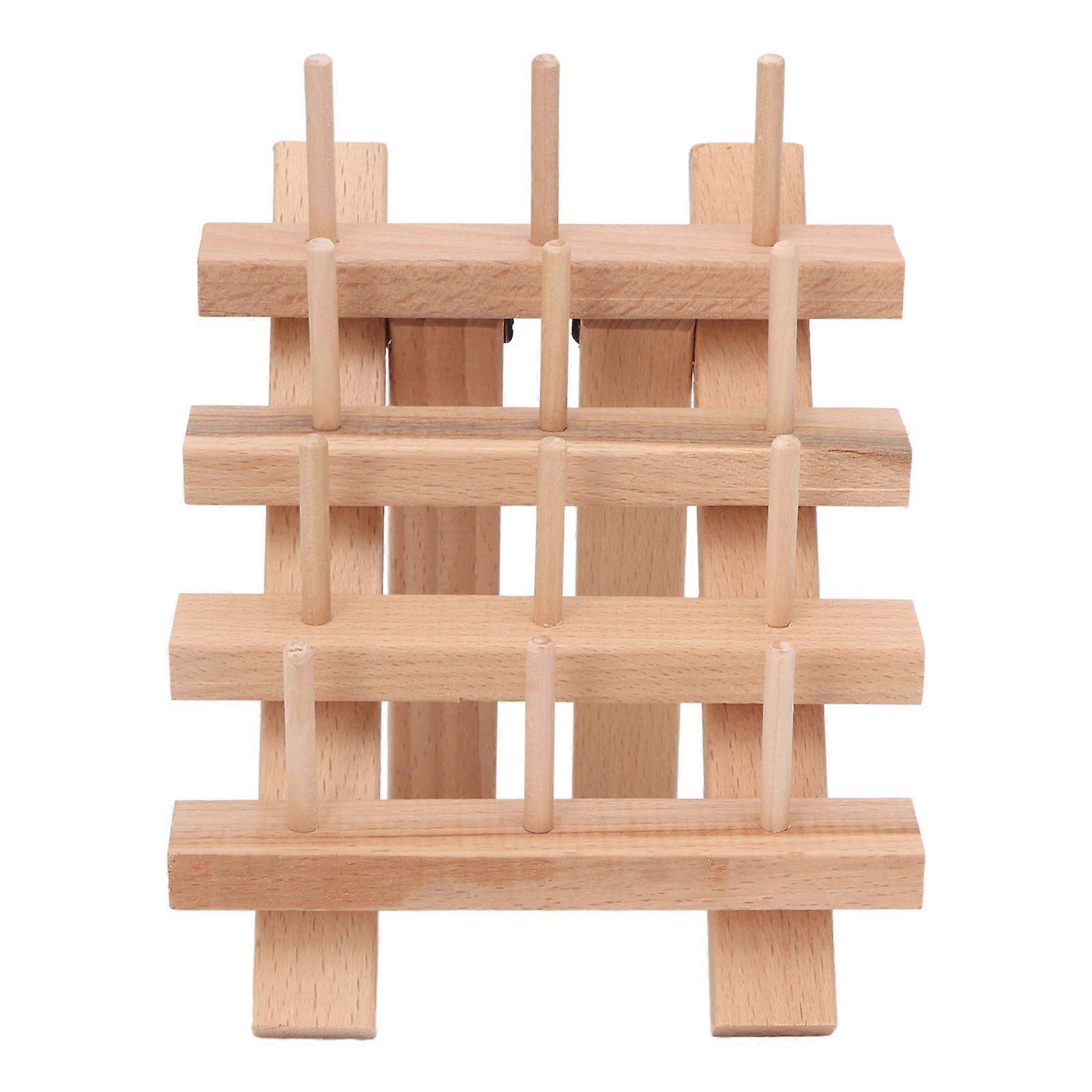 2025 Latest Model  12 Spools Wooden Sewing Thread Holder Foldable Bobbin