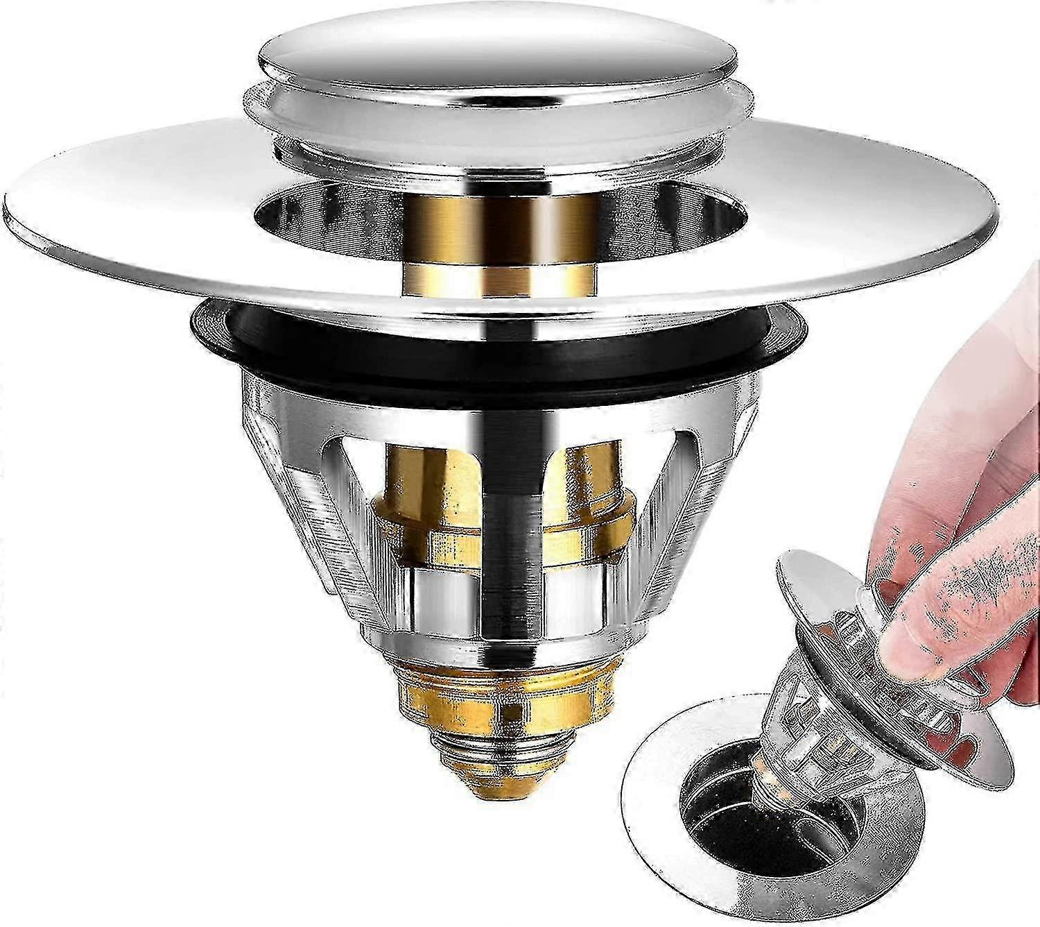 Drain Plug for Stainless Steel Sinks, Basin Stopper with Filter Screen for Effective Drainage Solution
