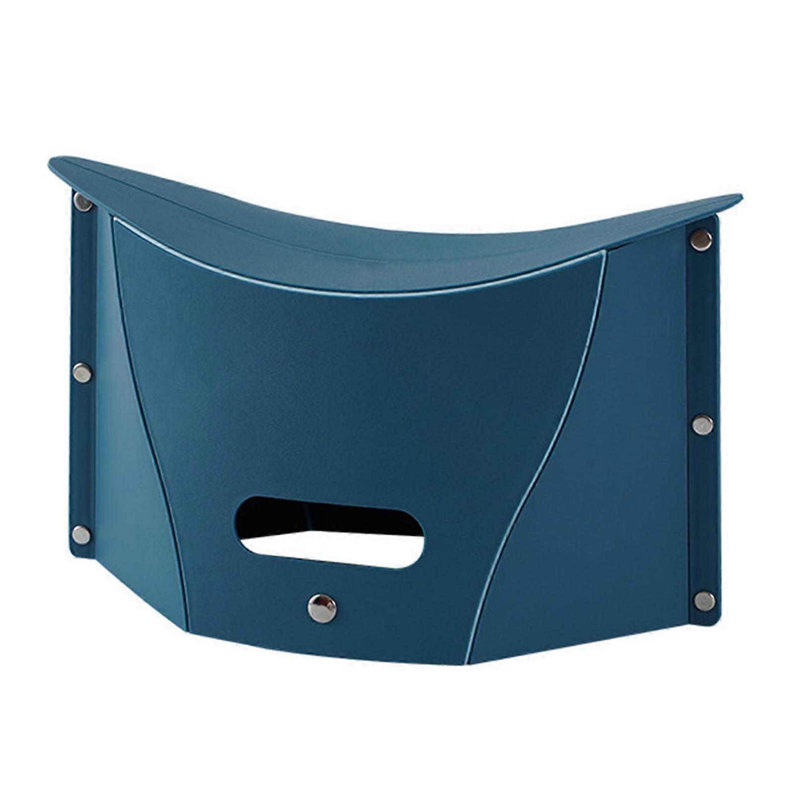 2Pcs Lightweight Folding Stools Foldable Stools Waterproof PP Easy To Clean Compact For Travel Camping  Dark green