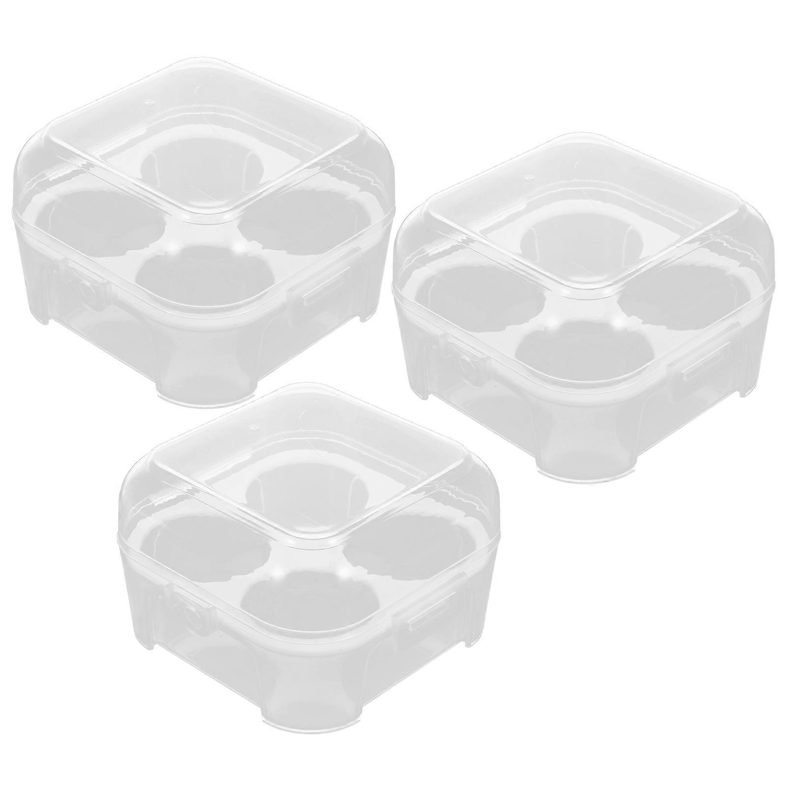 White PP Plastic Egg Storage Container with 4 Lattices for Storing Eggs in Fridge