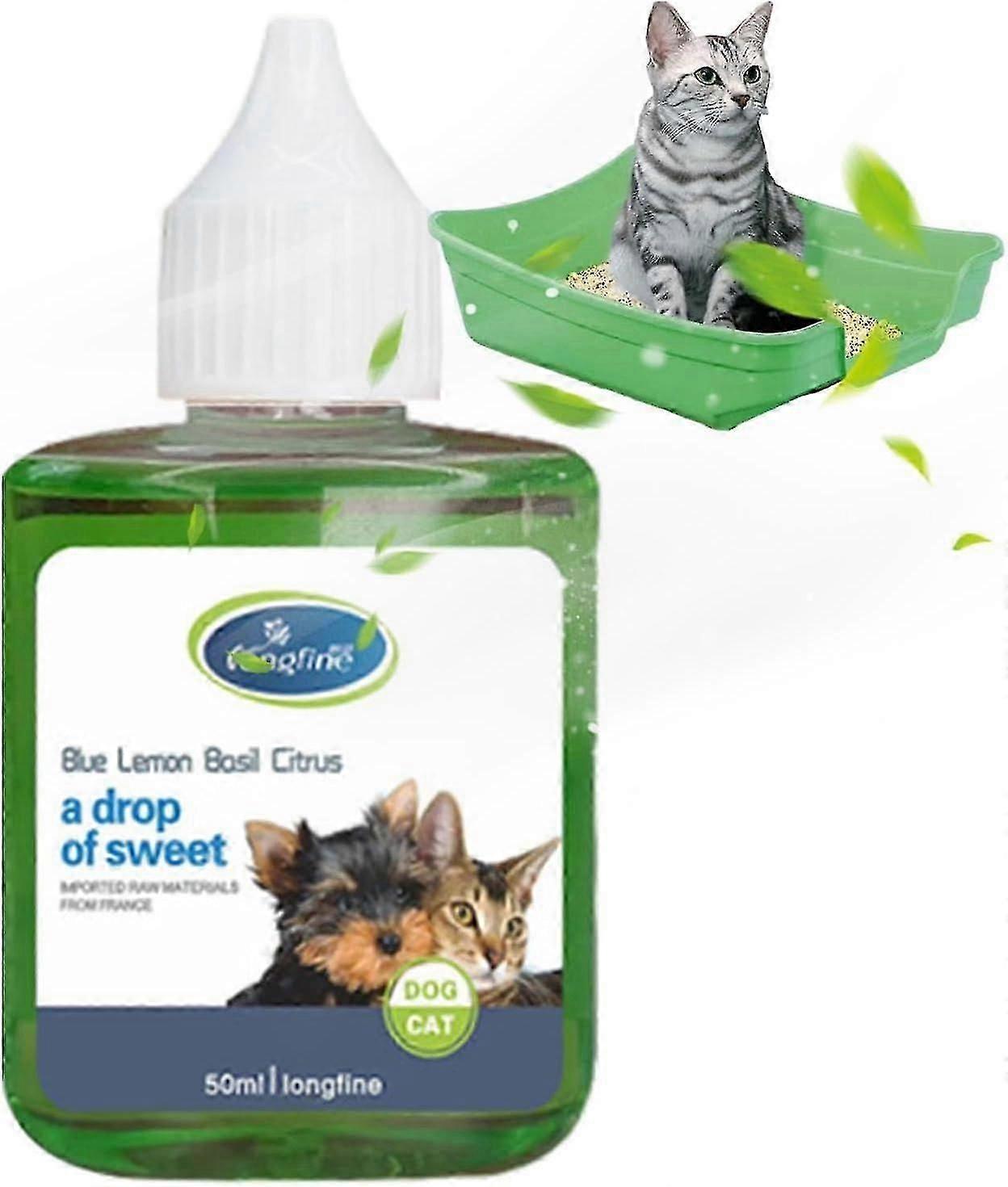 猫砂除臭剂,猫尿除臭剂狗除臭剂,50ml 猫砂盆室内除臭剂可消除异味,清新空气,对猫狗安全