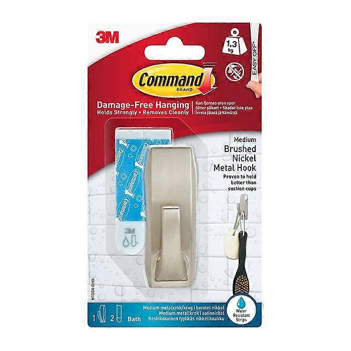 Command MR02BN-BUKN Metal Nickel Bathroom Hook 1.3kg