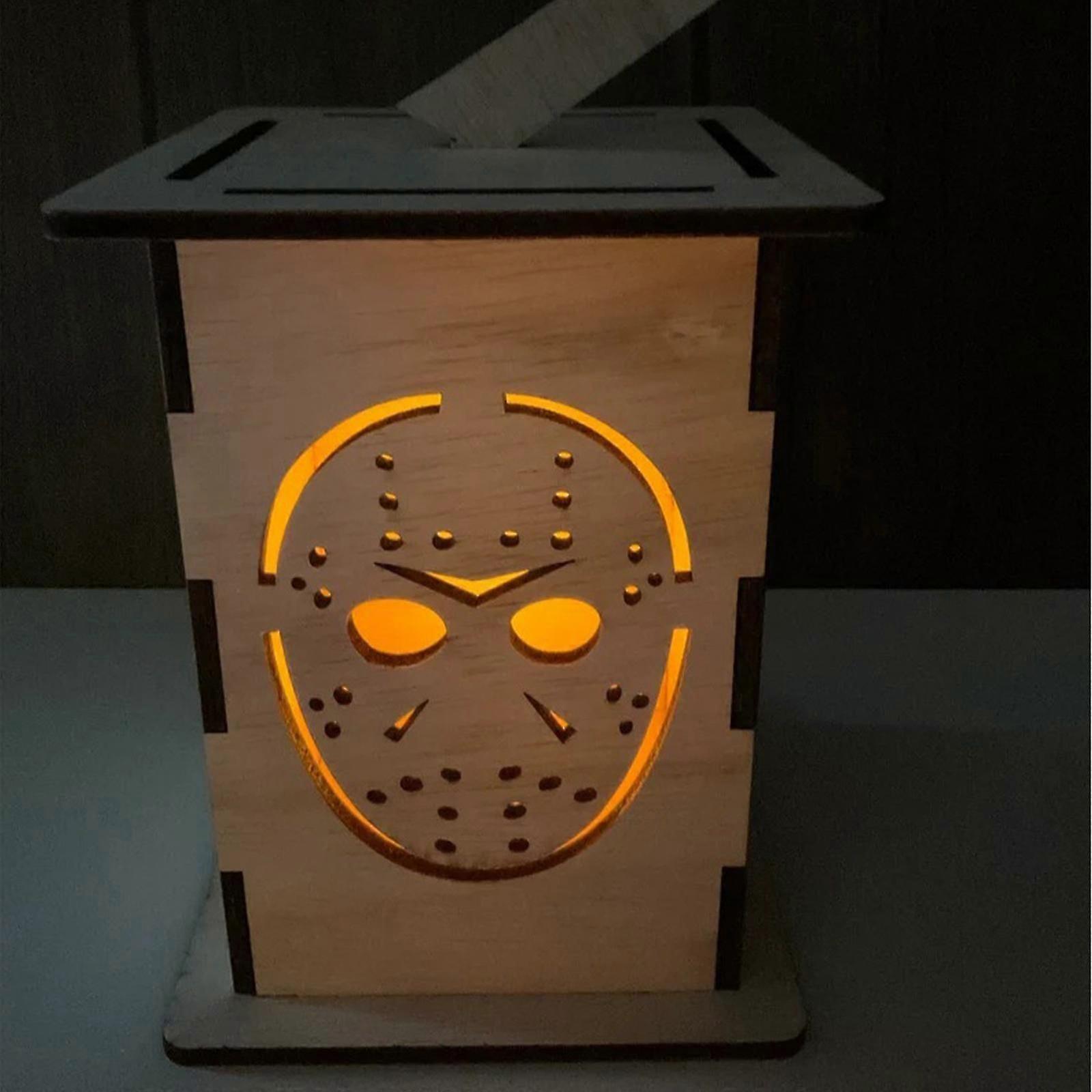 22x14cm木製ホラーキャラクターランタンハロウィーンの装飾屋外