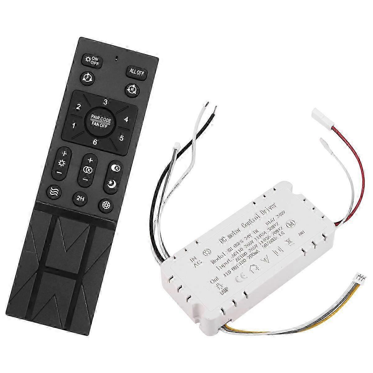 Ceiling Fan Remote Control Kit with 6 Speed Settings, Replacement Ceiling Fan Remote, Dimming Contro.