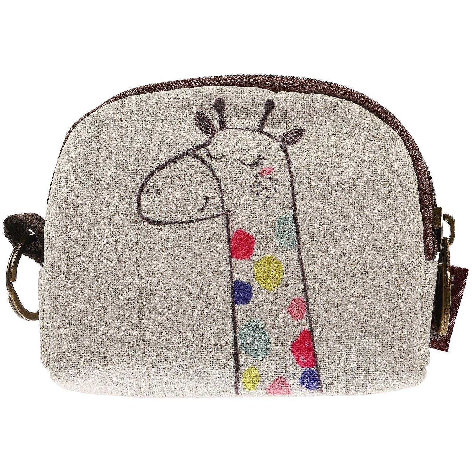 Cartoon Giraffe Pattern Change Key Bag Small Purse Key Storage Bag Key Storage Pouch