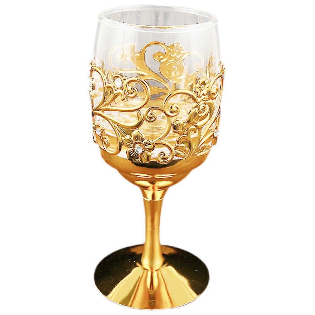 Glass Cups Wine Goblet Various Occasions Golden Reusable Drinking 1Pcs