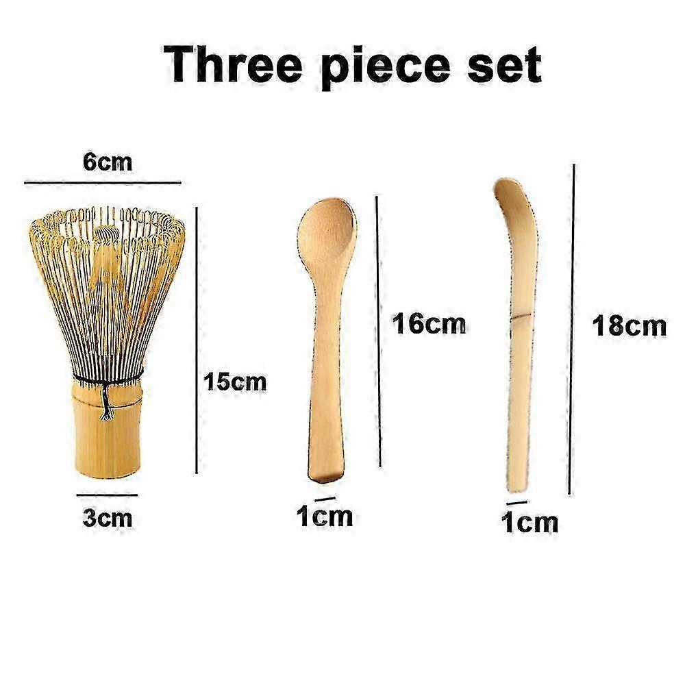 Conjunto de Batedor Matcha - Batedor de Bambu, Colher & Colher, Feito à Mão