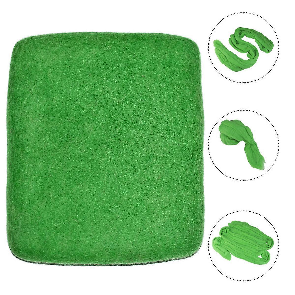 Woolen Felt Diy Hand-Knitted Wools Felt Materials for Craft Projects Children Kids Light Green 12x12x12cm Decorating 1Pack