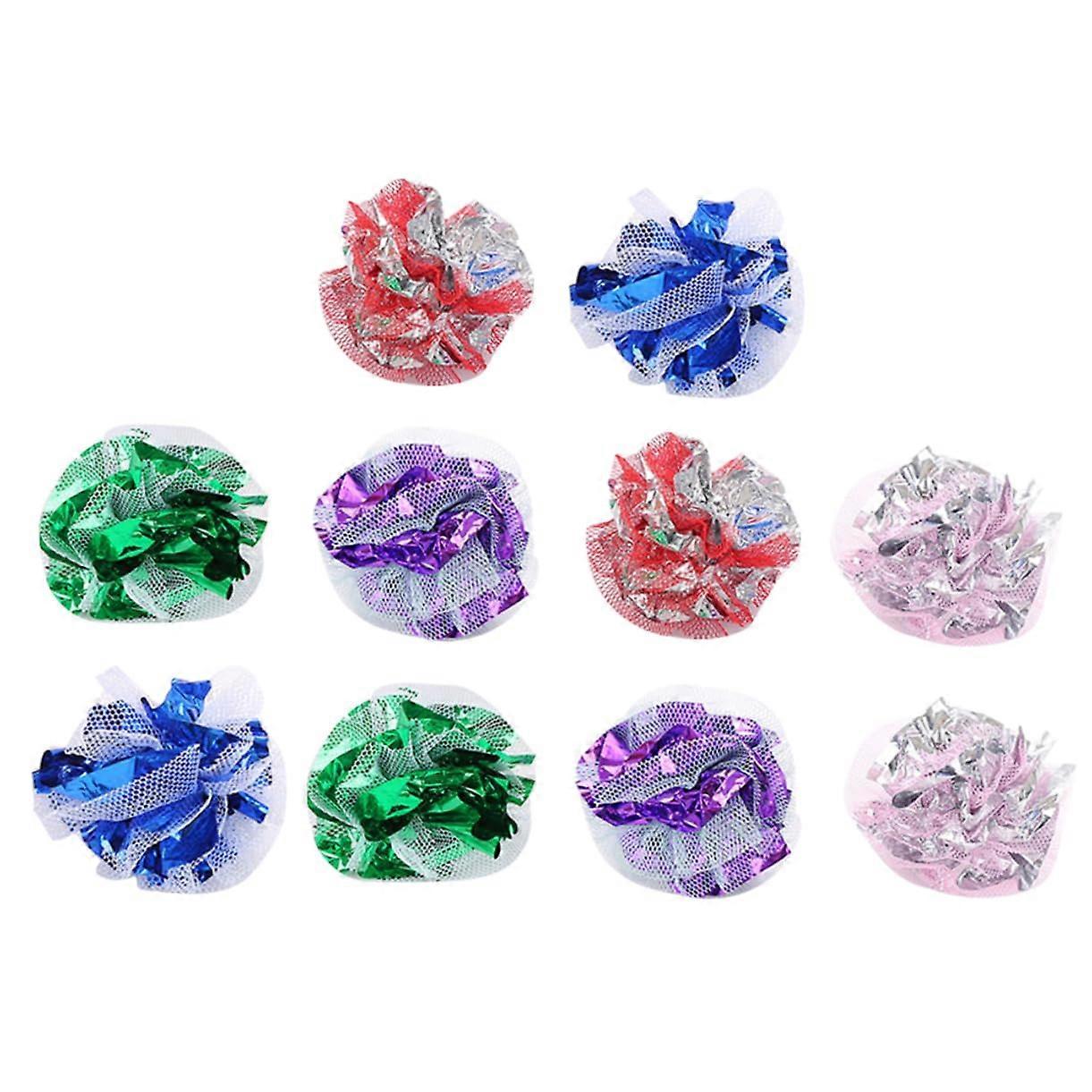 20 Pack Cat Toy Crinkle Balls for Indoor Cats – Fun Paper and Plastic Kitten Play Balls in Random Colors