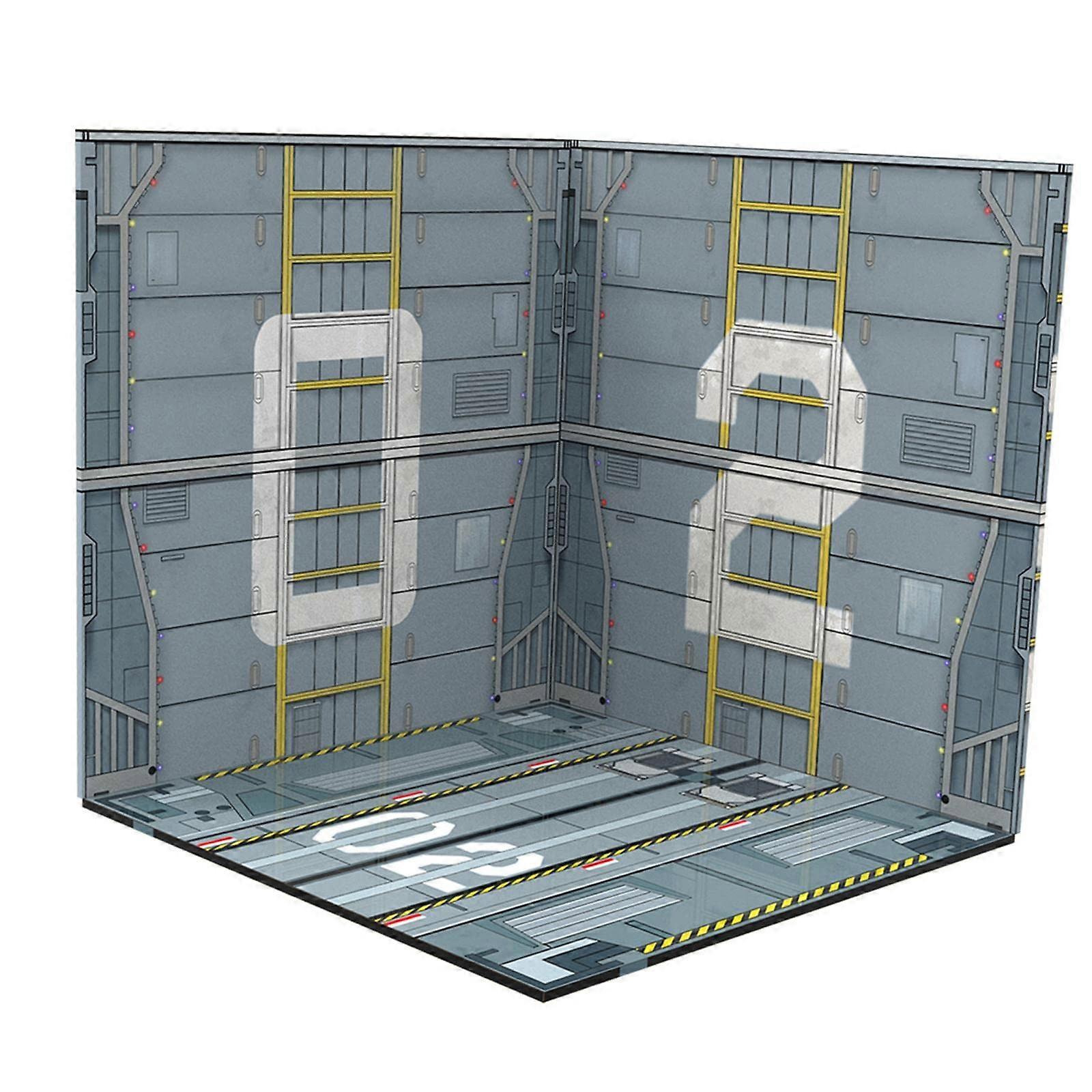 1/12 Backdrop Show Background Display Diorama, Collectible Storage Layout for Action Figures, Vehicle Scene Toy, Style A